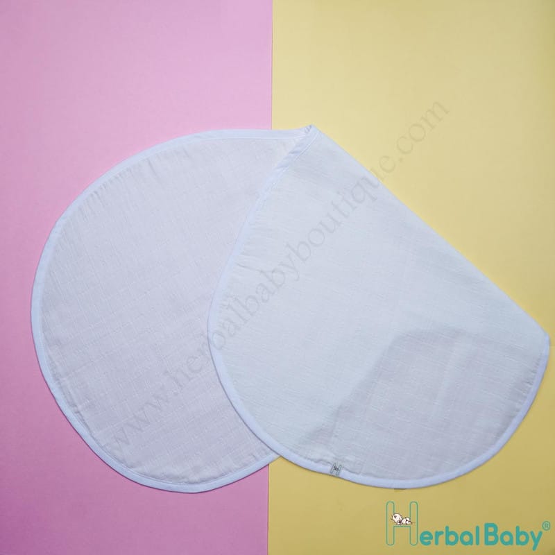 Organic Cotton Muslin Burp Cloth with Natural Herbal Dyed white colour