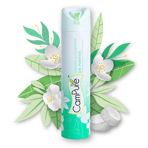 CamPure Camphor Air Purifier Jasmine Long Lasting Fragrance For Home & Office No Dangerous Chemicals Safe Around Children 250ml