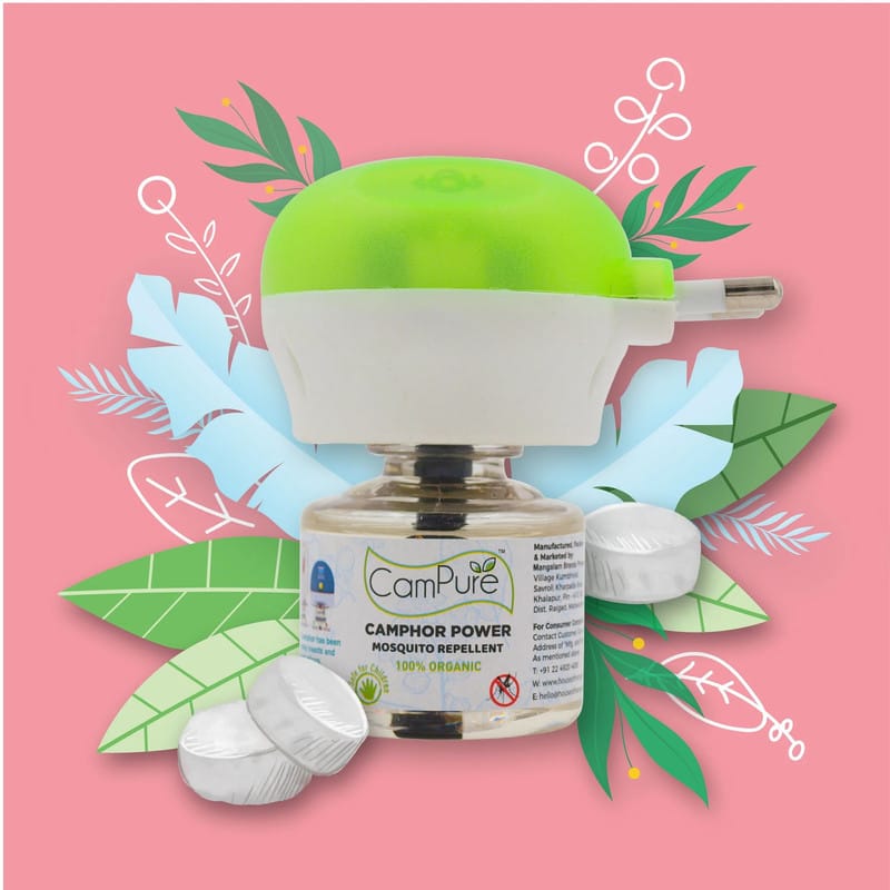 CamPure Mosquito Repellent + Machine 45ml Safe for Pets, Children & Pregnant Woman Fits Most Machine, Non Toxic, No Side Effects,Liquid