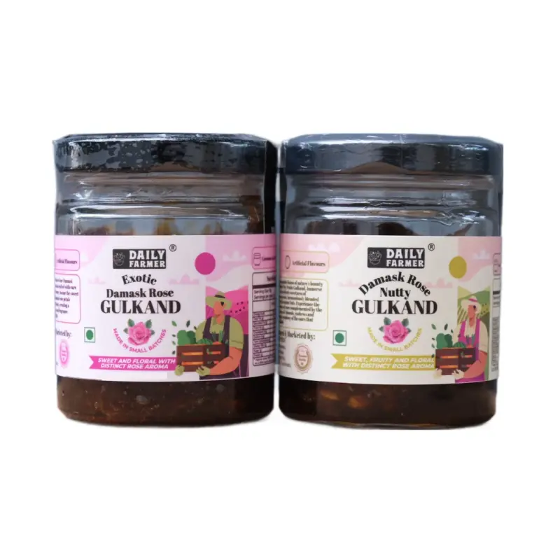 Daily Farmer Gulkand Combo Damask Rose Gulkand And Nutty Gulkand - 100g Each