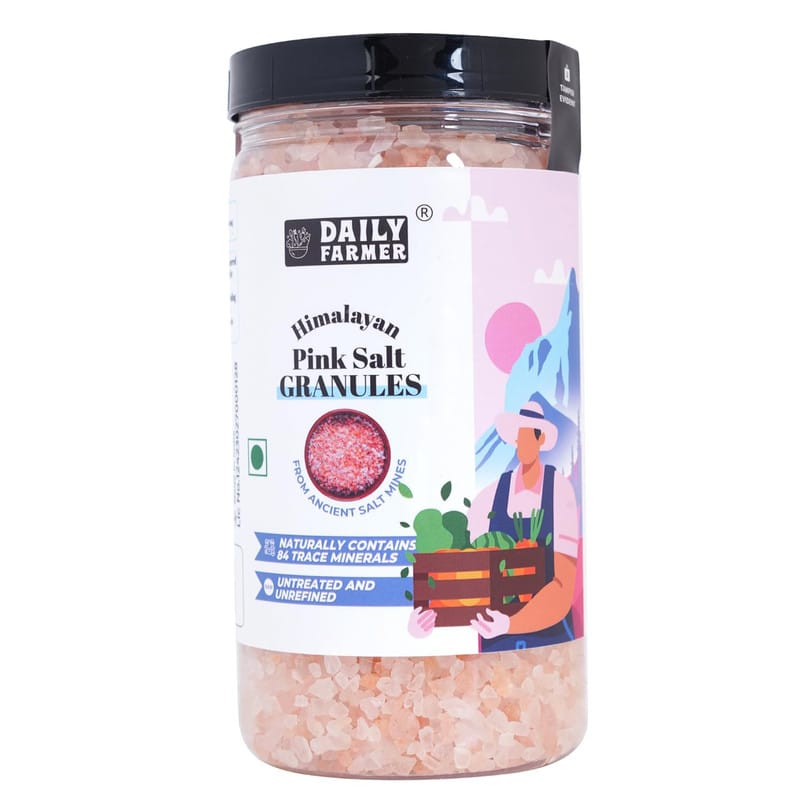 Daily Farmer Himalayan Pink Rock Salt Granules Dark Pink Salt, Gourmet-Grade, Untreated and Unrefined, Mineral Rich, Additive Free, Sendha Namak - 1Kg