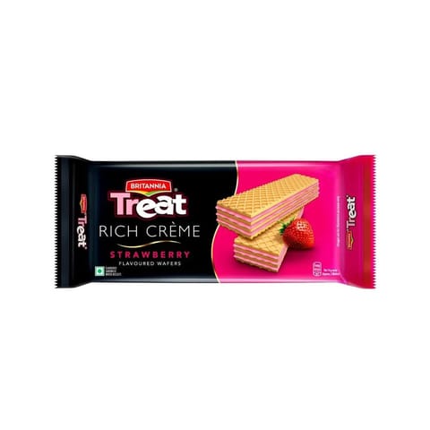 Britannia Treat Rich Creme Strawberry Flavoured Wafers - 55g