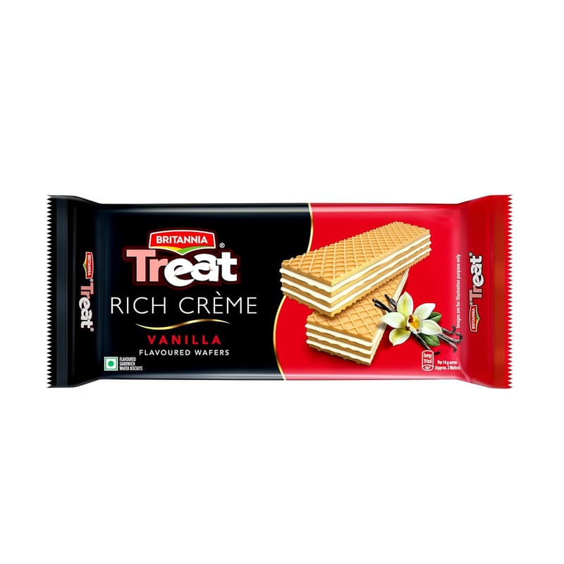 Britannia Treat Creme Vanilla Flavoured Wafer Biscuit - 55g
