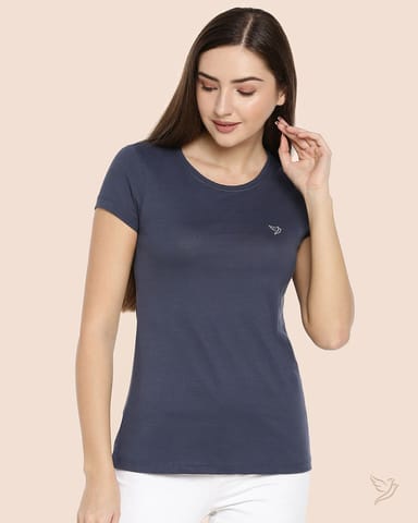 Twin Birds Women Slim Fit T Shirt Indigo Denim