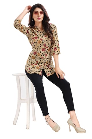 Poly Crepe Short Tunic Top By Bloomkart