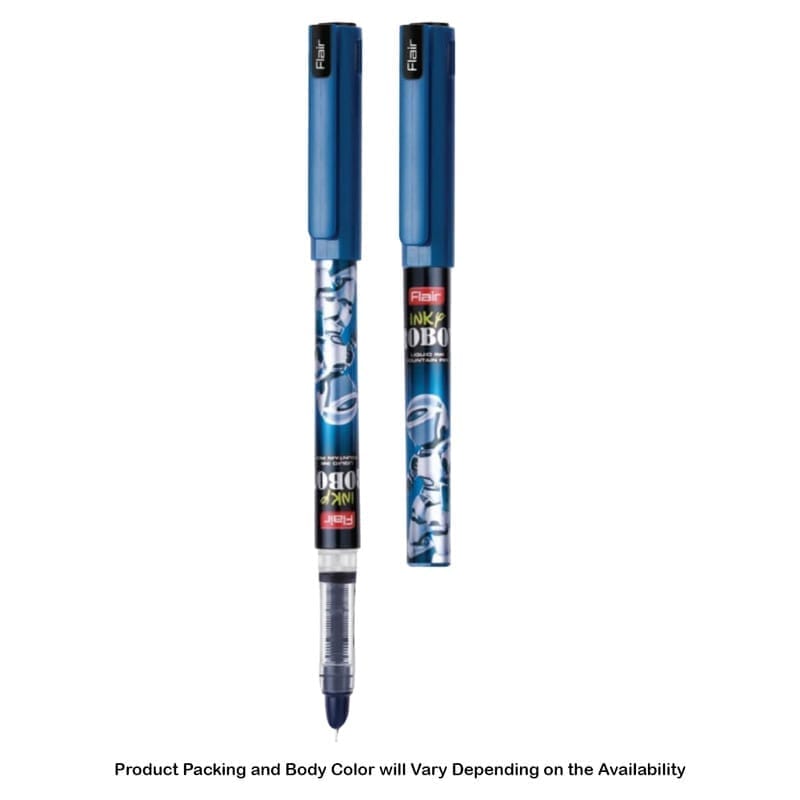 Flair Inky Robot Liquid Ink Fountain Pen, Blue Ink, 2 Ink Cartridges For School, Office, Home