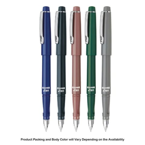 Flair Inky Master Liquid Ink Fountain Pen, Blue Ink, 3 Ink Cartridges, 1 Ink Converter For School, Office, Home