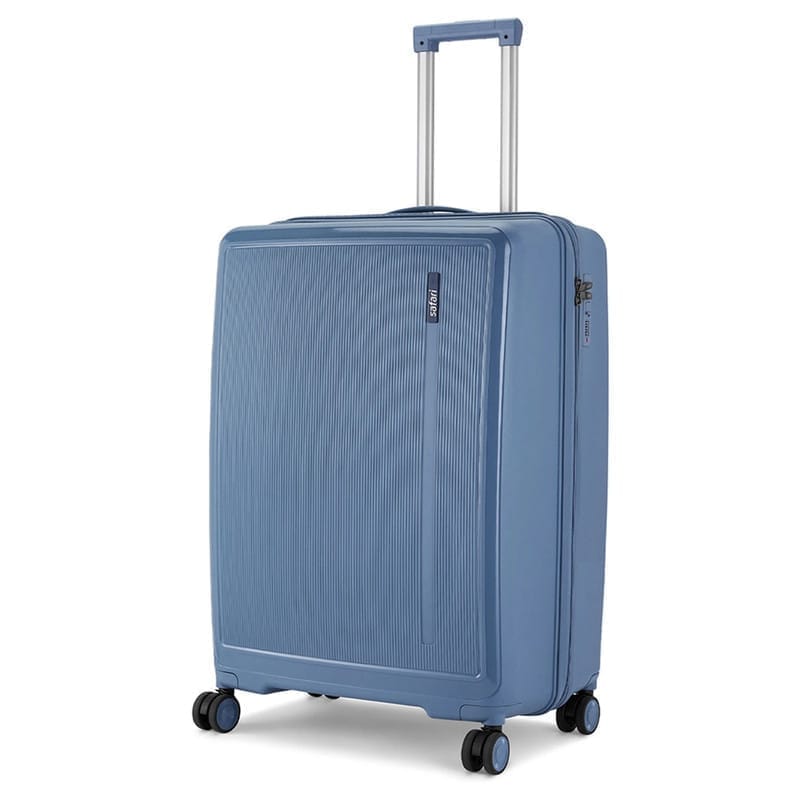 Safari Cooper 4-Wheel Hard Shell Suitcase with Anti-Theft Zipper - Dutch Blue