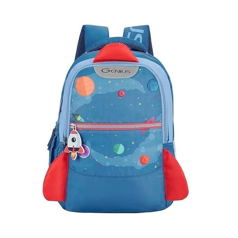 Genius By Safari 23 ltr 15 Inch Rocket, 2 Compartment, Name Tag, Zippered Hidden Pocket Printed School Bag for Boys & Girls, College Backpack, Office Bag, Travel Bag