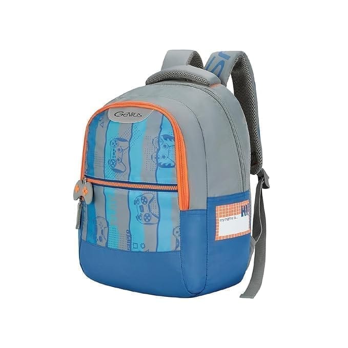 Genius By Safari 23 ltr 15 Inch Gamer, 2 Compartment, Name Tag, Zippered Hidden Pocket Printed School Bag for Boys & Girls, College Backpack, Office Bag, Travel Bag