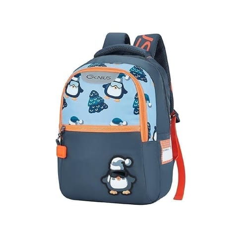 Genius By Safari 23 ltr 15 Inch Penguin, 2 Compartment, Name Tag, Zippered Hidden Pocket Printed School Bag for Boys & Girls, College Backpack, Office Bag, Travel Bag