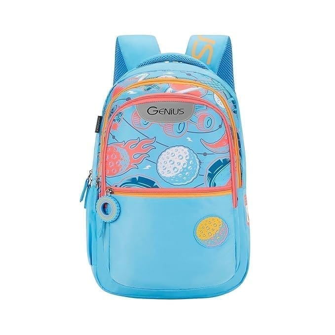 Genius By Safari 27 ltr 17 Inch Meteor, 3 Compartment, File Holder, Name Tag, Zippered Hidden Pocket Printed School Bag for Boys & Girls, College Backpack, Office Bag, Travel Bag