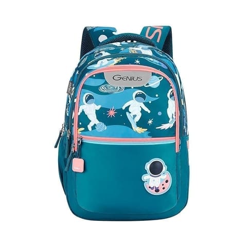 Genius By Safari 27 ltr 17 Inch Astroplay, 3 Compartment, File Holder, Name Tag, Zippered Hidden Pocket Printed School Bag for Boys & Girls, College Backpack, Office Bag, Travel Bag