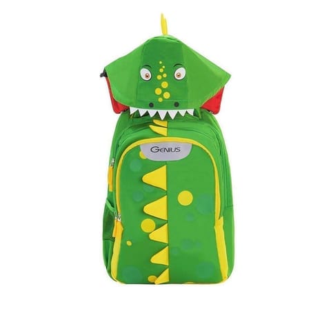 Genius By Safari 23 ltr Croc Hoodie, 3 Compartment, File Holder, Name Tag, Zippered Hidden Pocket Printed School Bag for Boys & Girls, College Backpack, Office Bag, Travel Bag