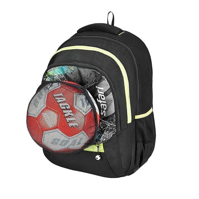 Safari 37 ltr Champion Series Goal, 4 Compartment, Armour Base, Front Pocket, Anti-Theft Compartment, Improved Back & Shoulder Strap Stitching, Football Holder Net, Rain Cover Printed School Bag for Boys & Girls, College Backpack, Office Bag, Travel Bag