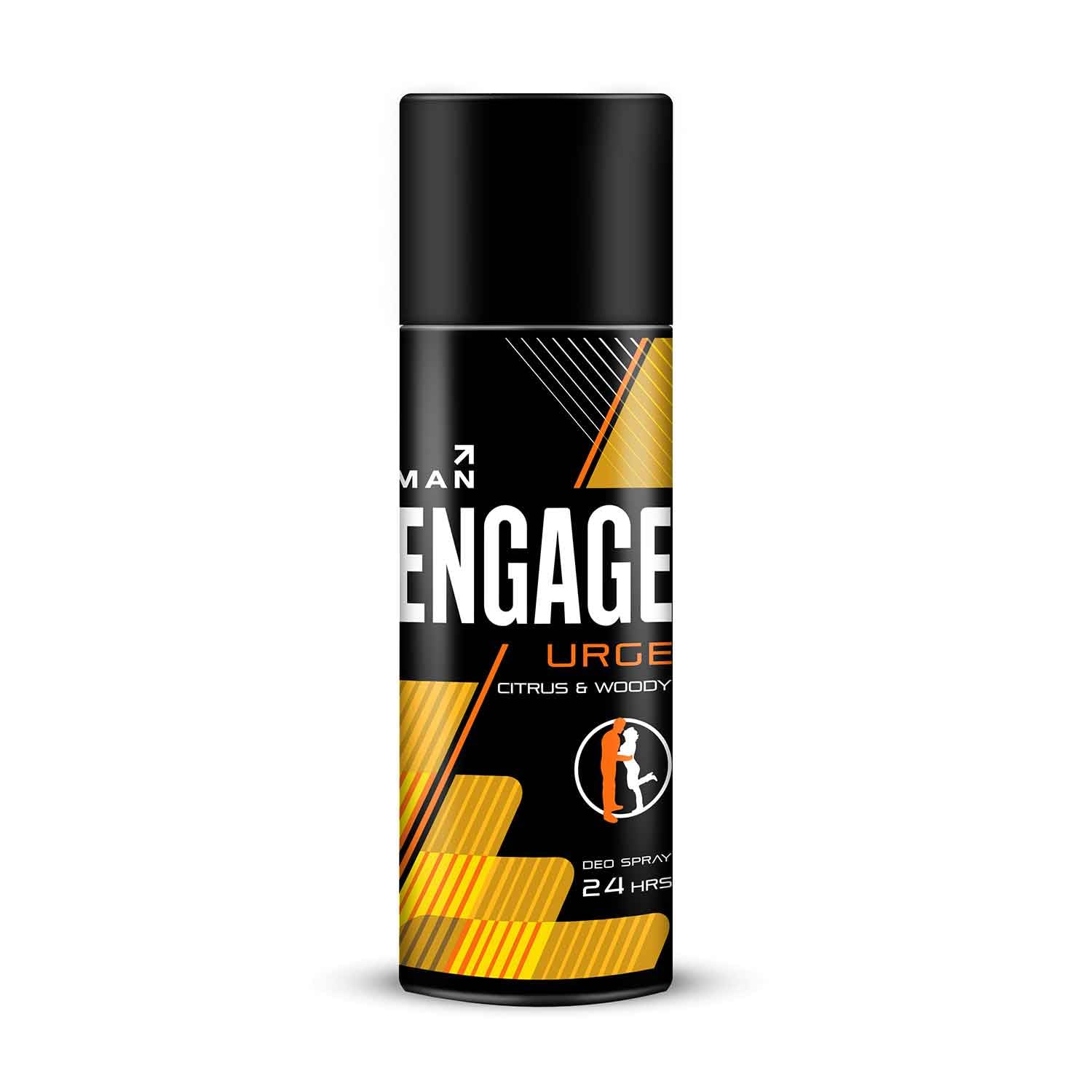 Engage Urge Deodorant For Men, 150 Ml, Citrus & Woody, Skin Friendly