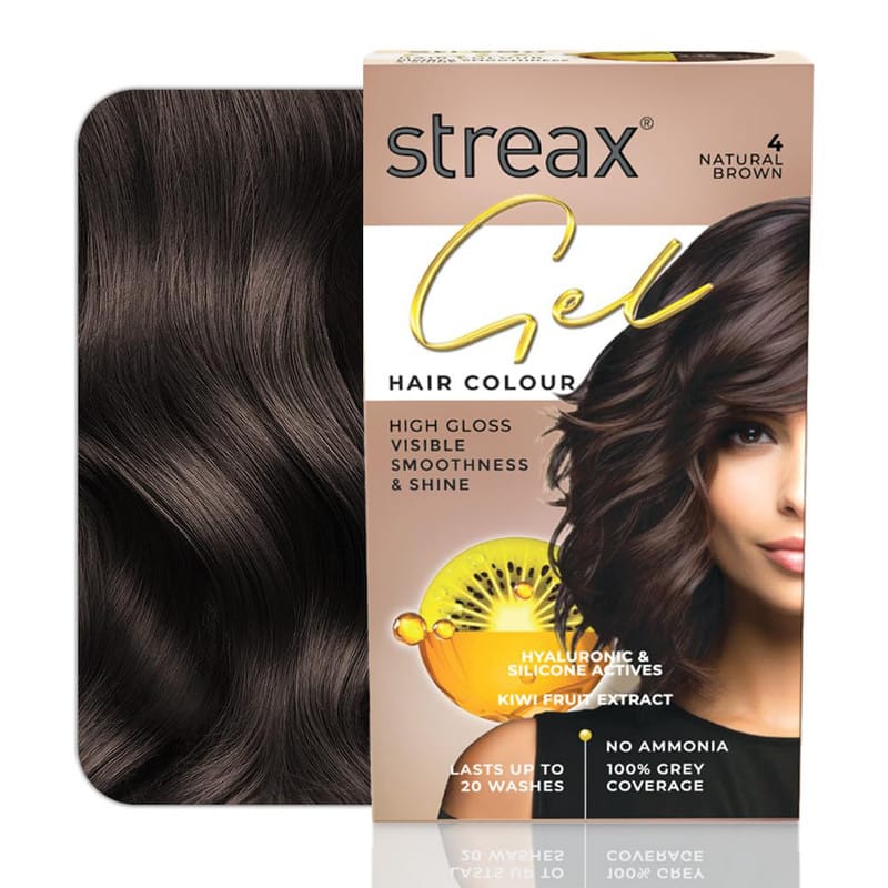 Streax Gel Hair Colour High Gloss Visible Smoothness And Shine - Natural Brown