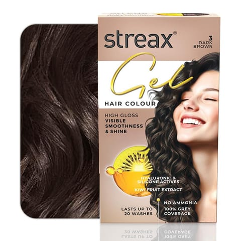 Streax Gel Hair Colour High Gloss Visible Smoothness And Shine - Dark Brown