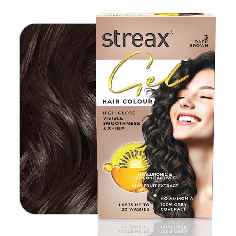 Streax Gel Hair Colour High Gloss Visible Smoothness And Shine - Dark Brown