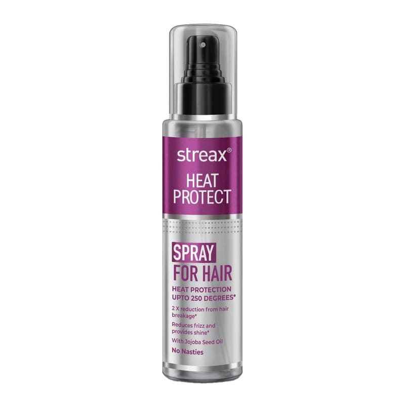 Streax Heat Protect Spray, Protection Upto 250 Degree Celsius & 2X Less Hair Breakage - 100ml