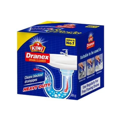 Kiwi Dranex Drain Cleaner Powder Removes Clogs, Blockages In Just 30 Minutes 6x50g
