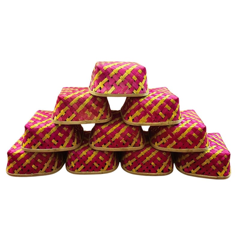 Madurai Bamboo Square Basket without handle 8 inch Pack of 10