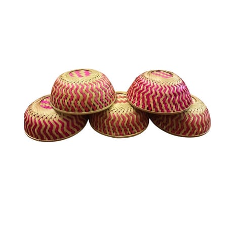 Madurai Bamboo Round Basket 9 inch Pack of 5